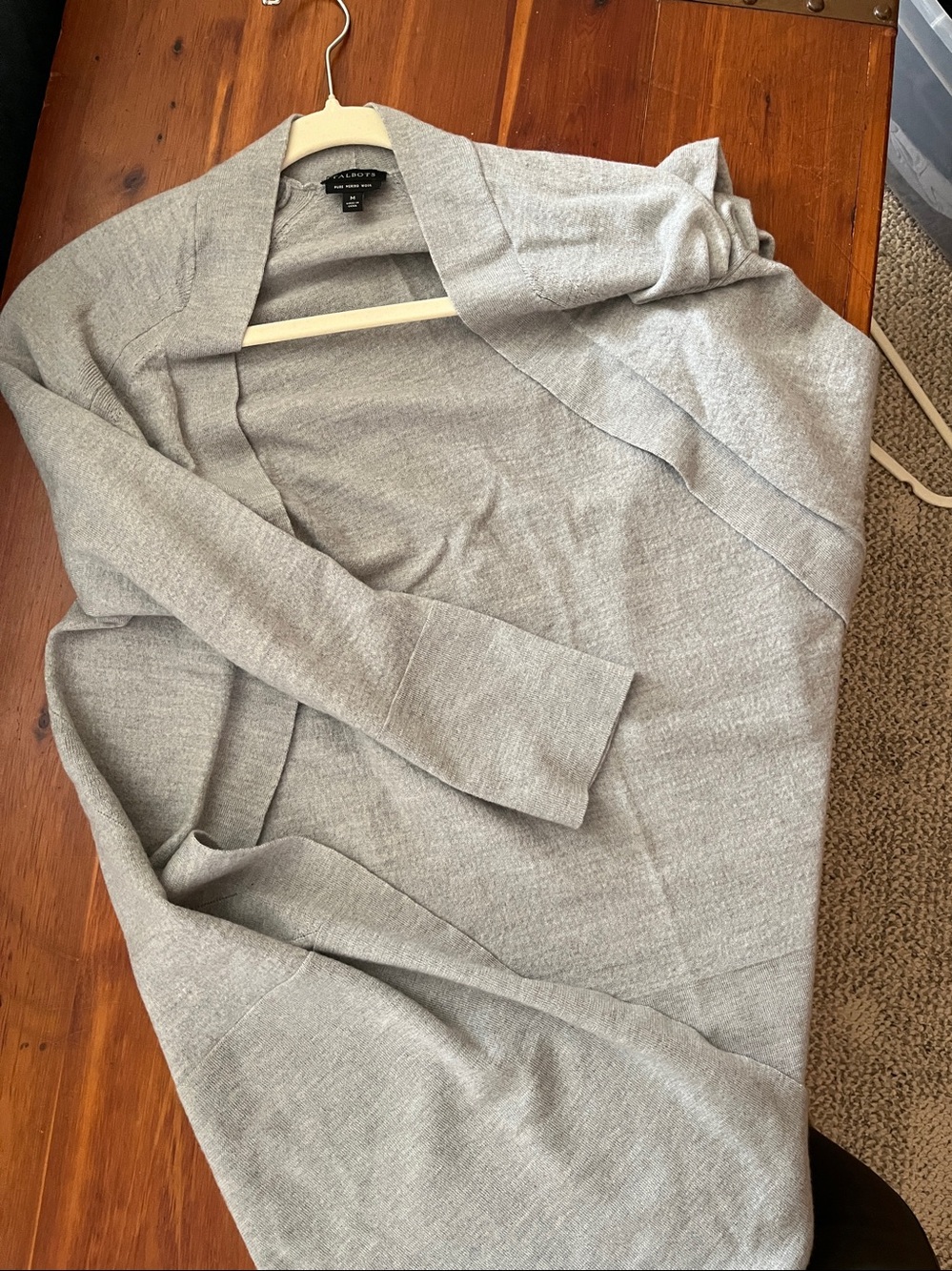 Talbots grey  Open-Front Long Cardigan - Picture 4 of 4